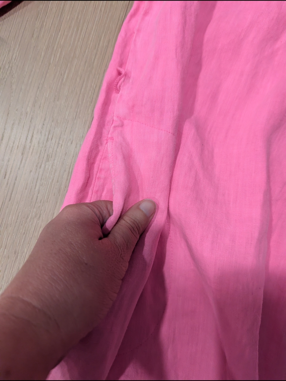 Pink Linen Tunic Dress - Picture 10 of 11